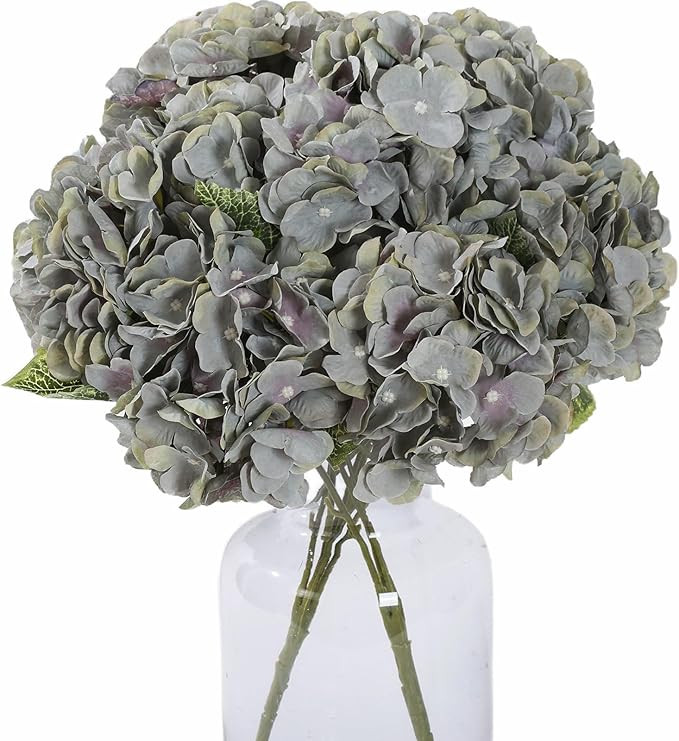 Kimura's Cabin 2Bouquets Fake Hydrangea Flowers Vintage Artificial Silk Hydrangeas Flower 10Heads... | Amazon (US)