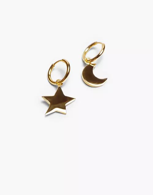 Charlotte Cauwe Studio Moon & Star Hoops in Gold | Madewell