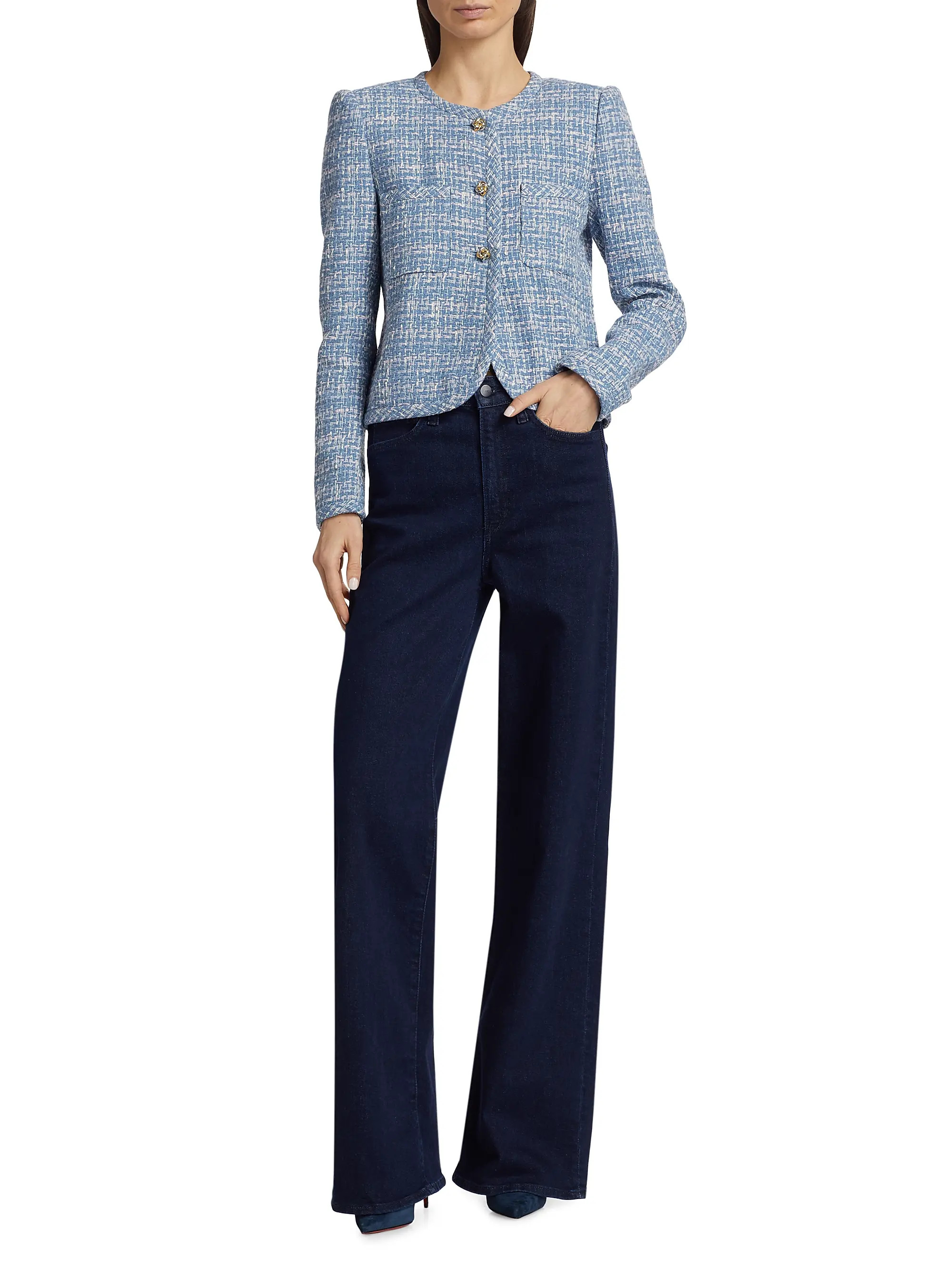 Shop Derek Lam 10 Crosby Emilia Cotton-Blend Tweed Jacket | Saks Fifth Avenue | Saks Fifth Avenue