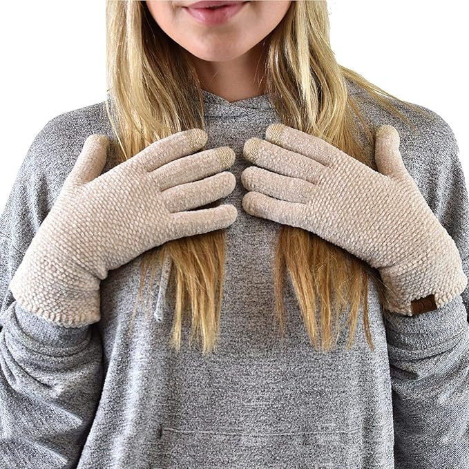 C.C Winter Warm Eco-Friendly Knit Chenille Touchscreen Texting Gloves | Amazon (US)