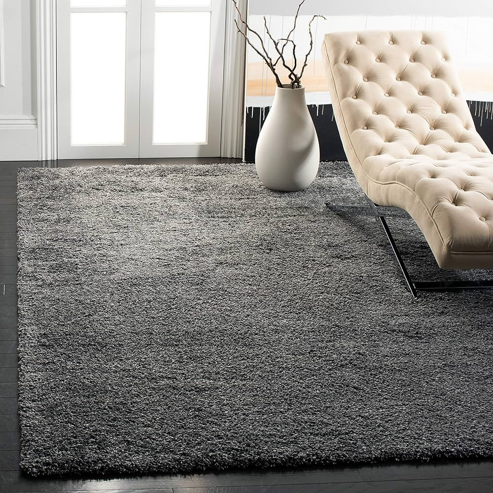 SAFAVIEH California Shag Collection Area Rug - 6'7" x 9'6", Dark Grey, Non-Shedding & Easy Care, ... | Amazon (US)