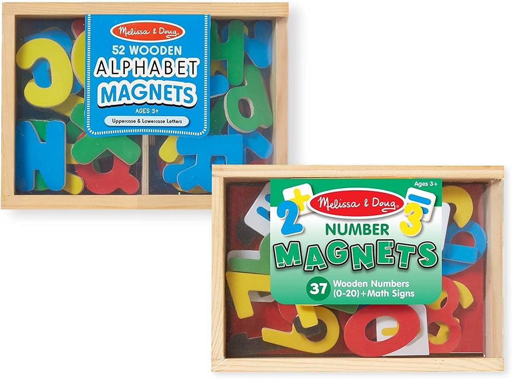 Melissa & Doug Deluxe Magnetic Letters and Numbers Set With 89 Wooden Magnets - Alphabet Letter M... | Amazon (US)