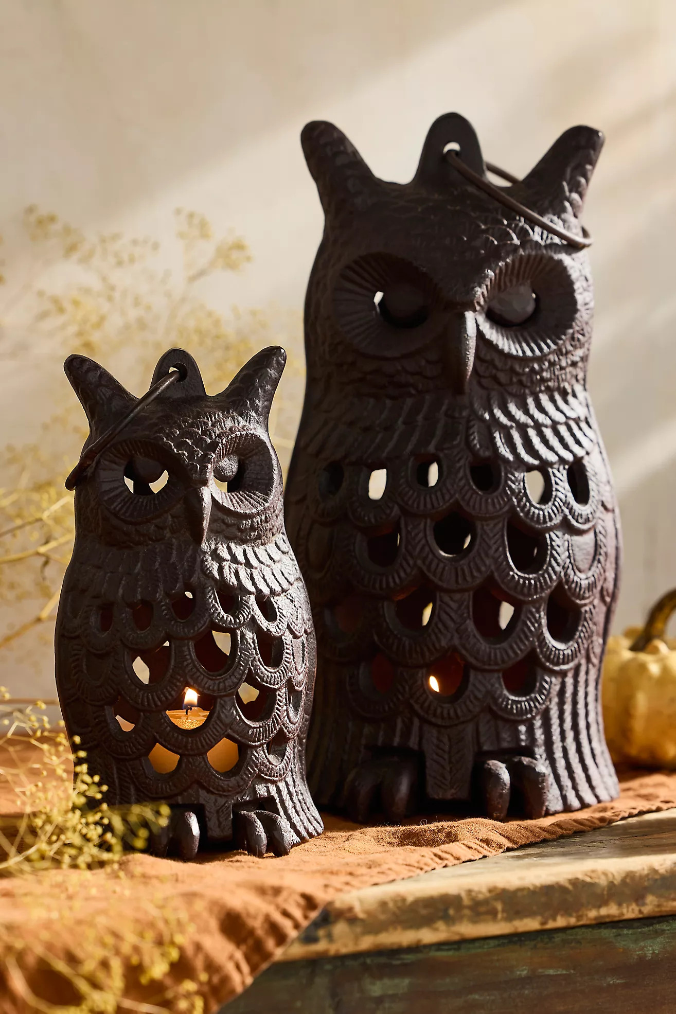 Cast Iron Owl Lantern | Anthropologie (US)