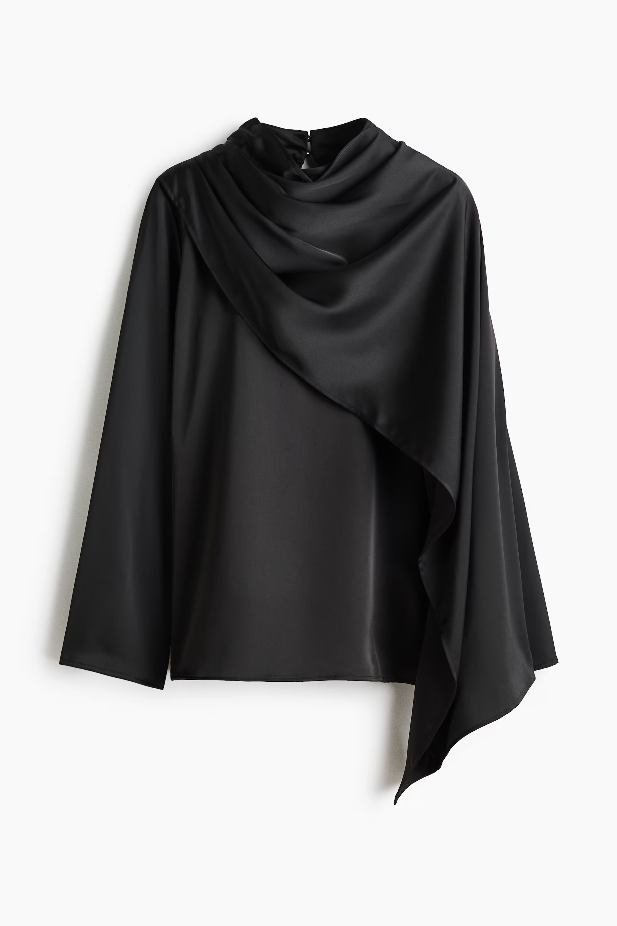 Shawl-detail satin blouse | H&M (UK, MY, IN, SG, PH, TW, HK)