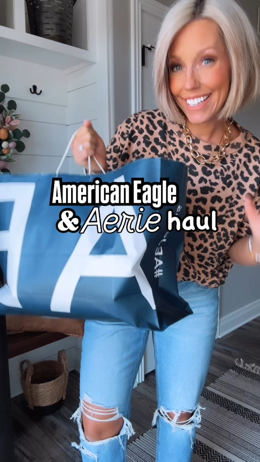 My first ever American Eagle/Aerie try-on!!!! I found some super comfy but adorable tops and soooo many amazing pairs of denim!!!!! I’m literally obsessed with these camo pants that are SO comfy too!!!
⬇️⬇️⬇️
Tops size small (run oversized)
Curvy mom jean sized up to 6 regular 
Ripped mom jean sized up to 6 regular 
Camo pants sized down to 2 short
Boyfriend jeans sized down to 2 regular 
Stocepipe cuffed jeans TTS size 4 regular but could have sized down.
Stretch ripped jeans sized up to 6 short but should have got regular.

#LTKSaleAlert #LTKWatchNow #LTKSpringSale