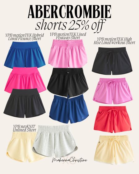 Abercrombie shorts 25% off! Plus extra 15% off with code AFSHORTS. I love their activewear!! 