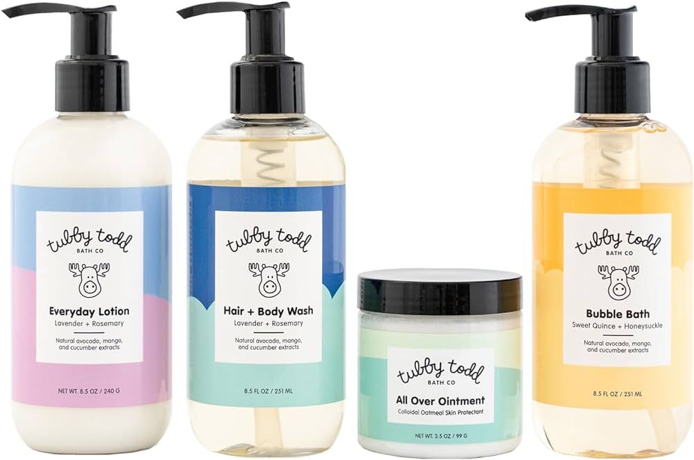 Tubby Todd Sensitive Skincare Baby Bath Kit - Baby Shampoo and Body Wash, Lotion, All Over Ointme... | Amazon (US)