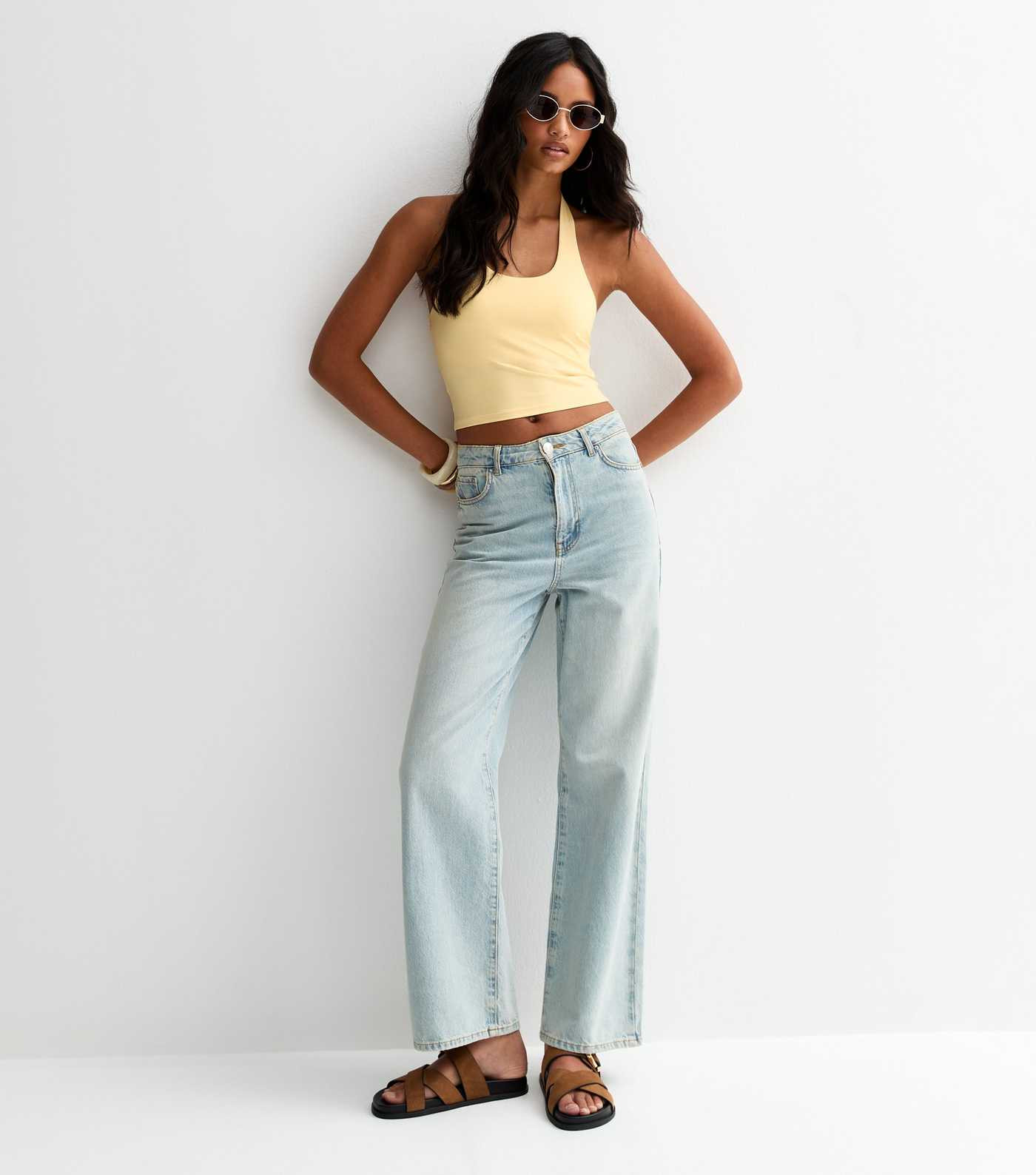 Light Yellow Jersey Halter Neck Top | New Look | New Look (UK)