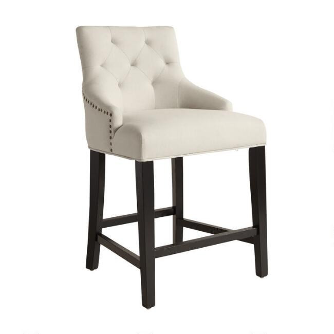 Tufted Lydia Upholstered Counter Stool | World Market