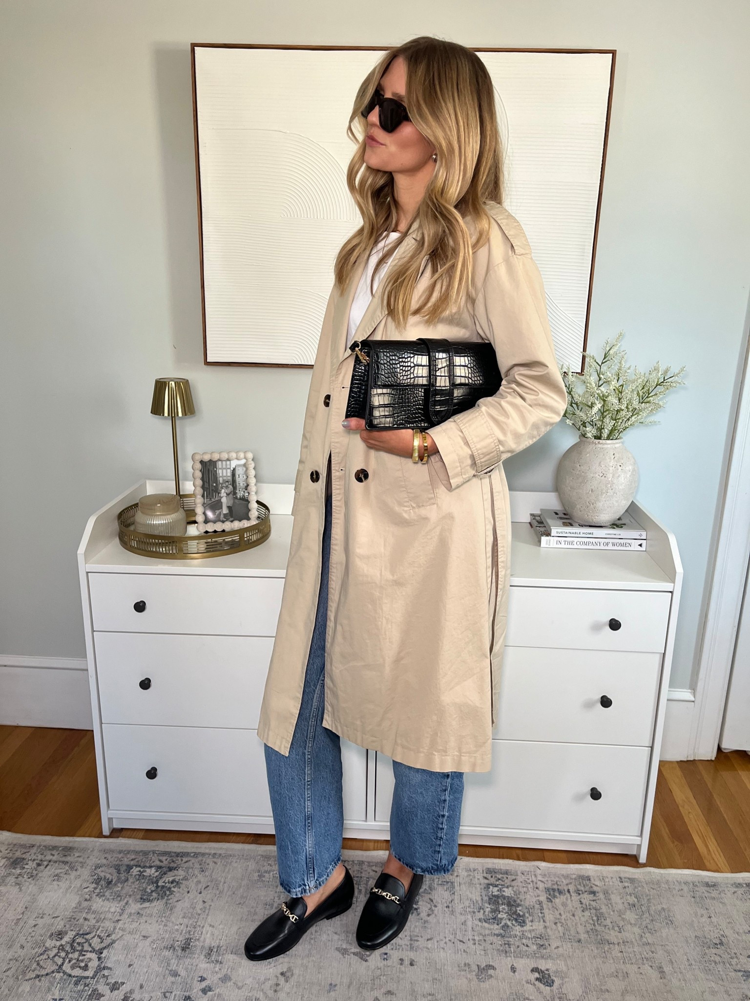 Trenchcoat outfit | loafer styling | black loafers | spring outfit

#LTKootd #LTKWorkwear #LTKgrwm