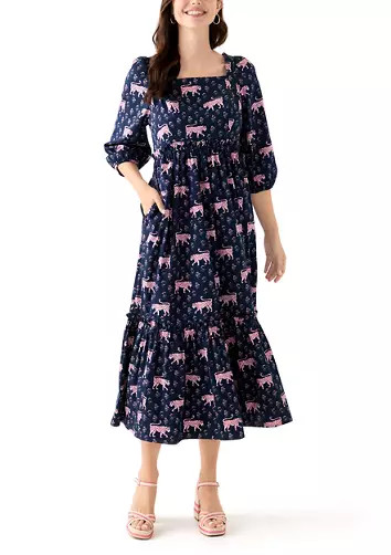 Women's 3/4 Sleeve Square Neck Maxi Dress | Belk