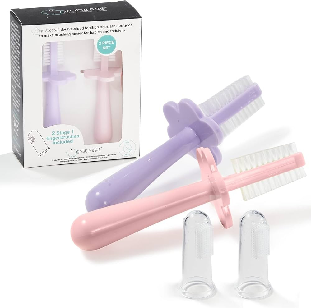 grabease Baby Toothbrush Toddler Baby Tooth Brush Silicone Toothbrush Double Sided Toothbrush, BP... | Amazon (US)