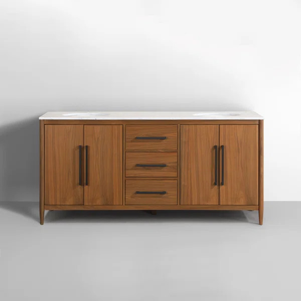 Chelsea 72'' Free-standing Double Bathroom Vanity with Carrara Marble Vanity Top | Wayfair North America