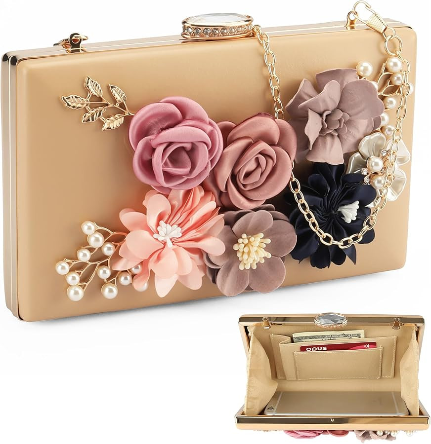 Clutch Purses for Women, Evening Clutch Clutch Purses for Women Formal, Banquet Bag with Floral D... | Amazon (US)