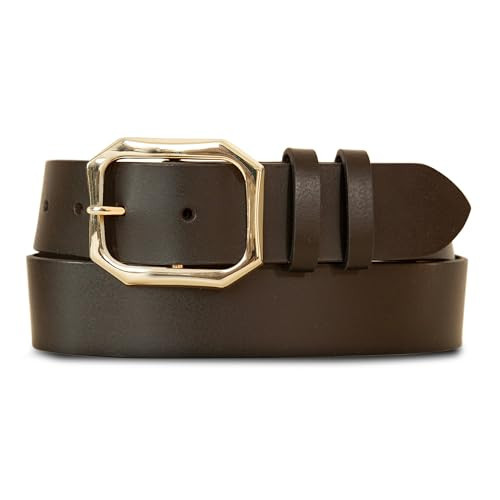 Lucky Brand High Shine Buckle Belt - Brown - M | Amazon (US)