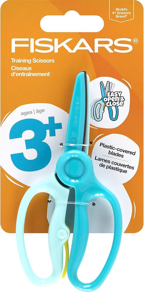Fiskars Training Scissors for Preschoolers Ages 3+, Small Kids Safety Scissors with Training Leve... | Amazon (US)