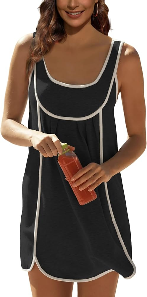Athlisan Womens Summer Athletic Sleeveless Mini Dress Casual Oversized Workout Tennis Dress Sundr... | Amazon (US)
