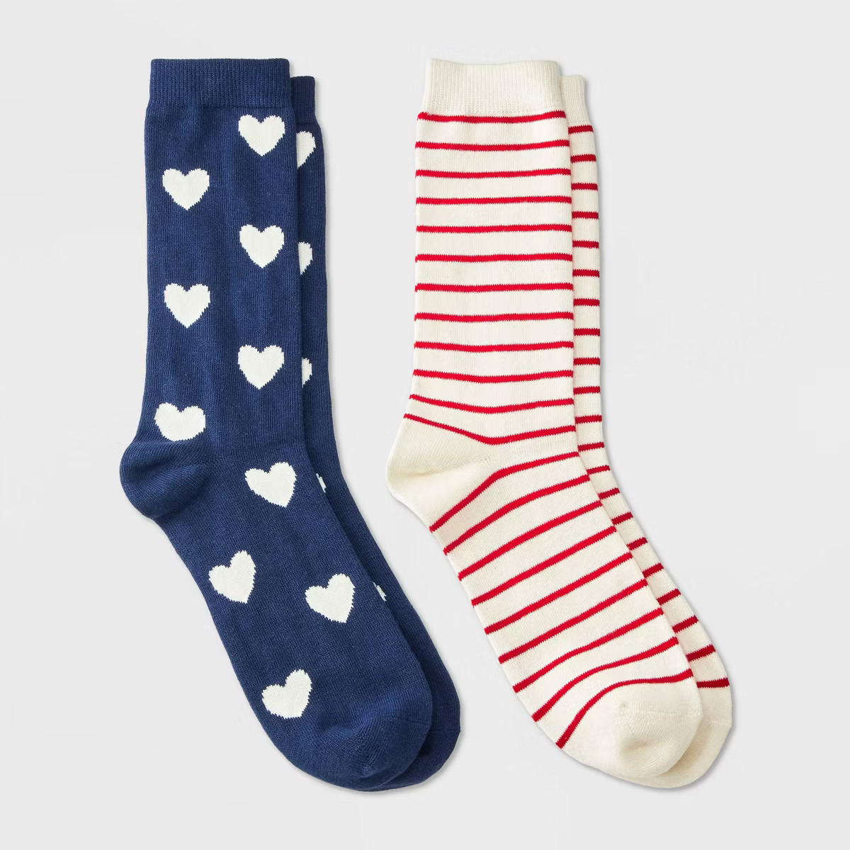 Men's Striped Heart Socks 2pk - Goodfellow & Co™ - Blue 6-12 | Target
