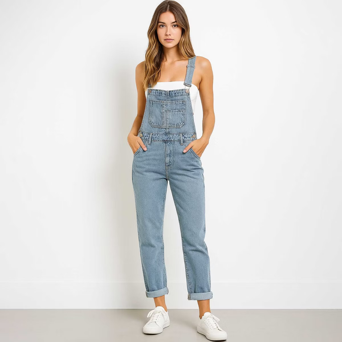 Women's Classic Denim Overalls – Relaxed Fit with Tapered Legs & Functional Pockets Casual Work... | Target