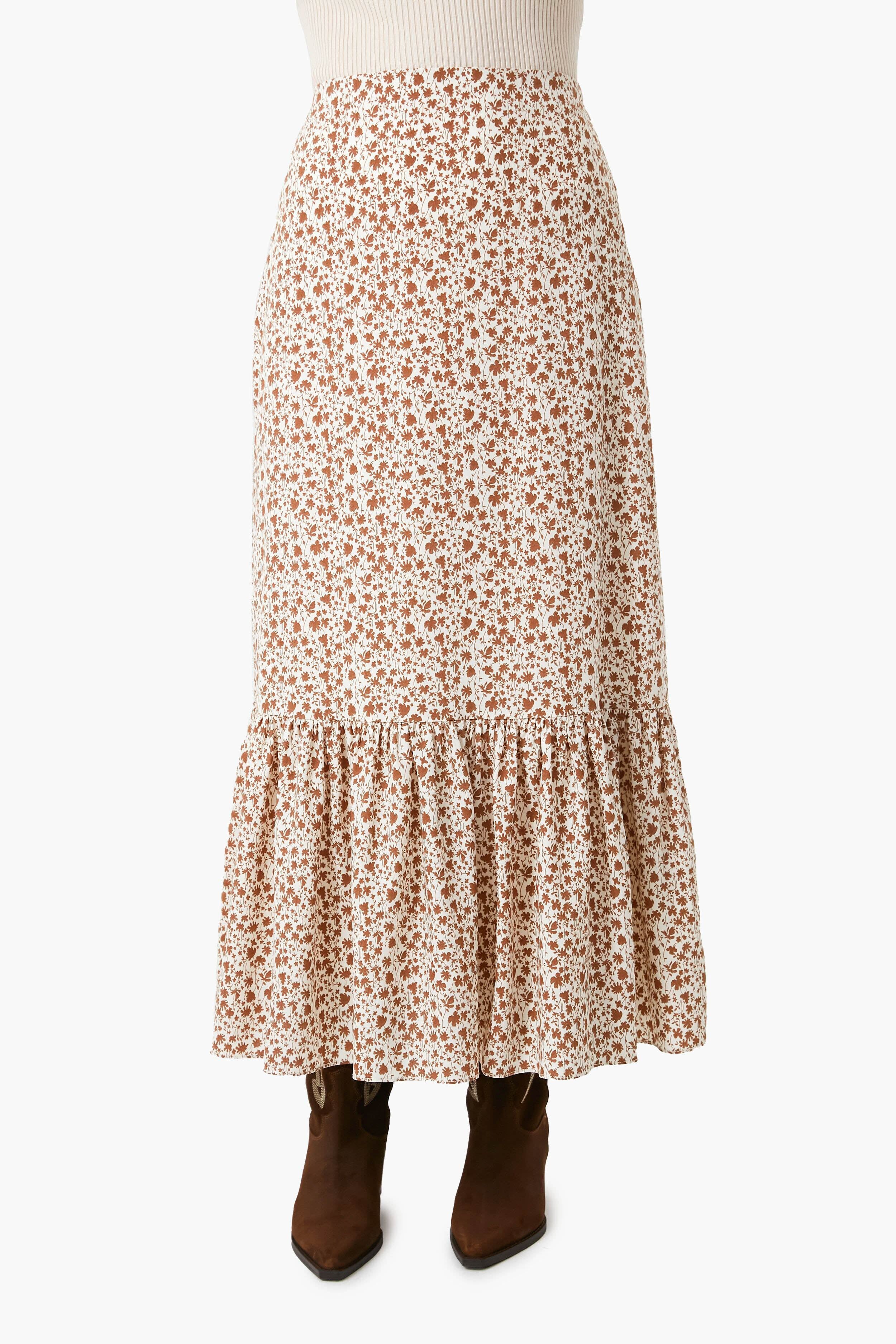 Brown Floral Tanner Skirt | Tuckernuck (US)
