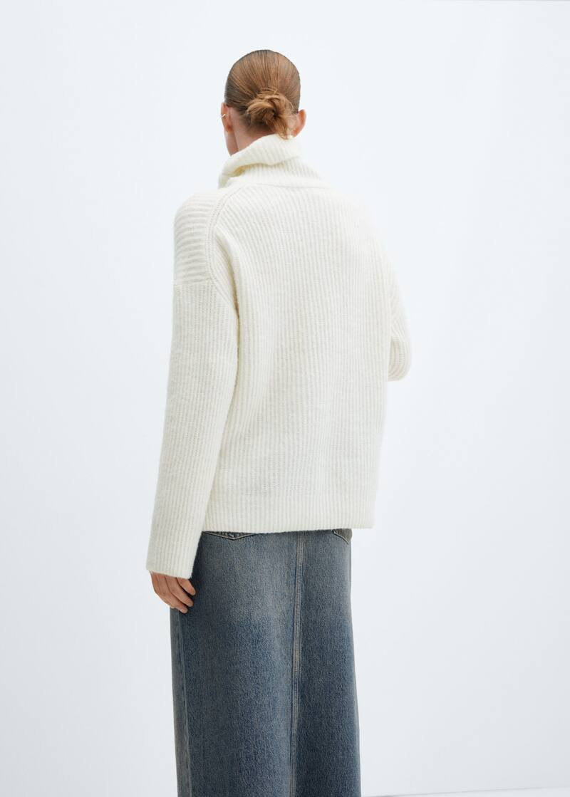 Rolled neck cable sweater -  Women | Mango USA | MANGO (US)