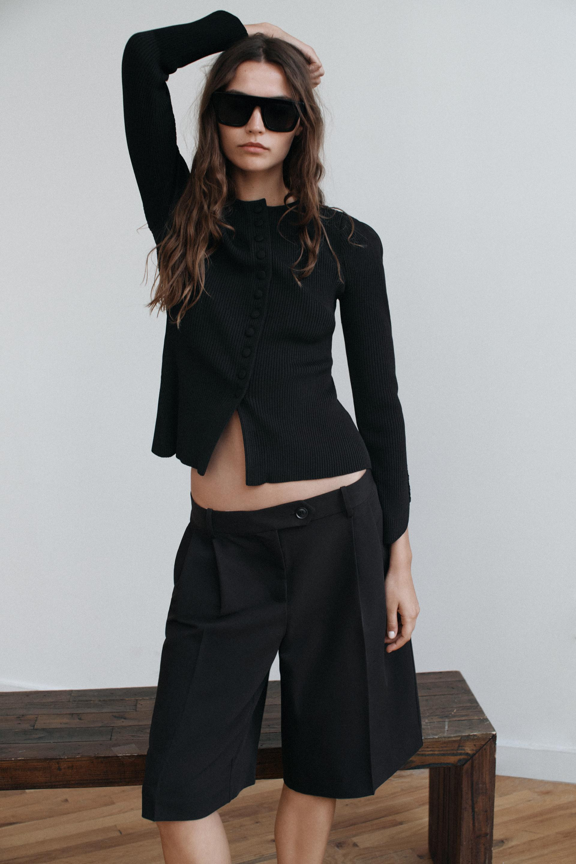 Zara - Cardigan With Puff Sleeves - Mid-Ecru - L - Woman | Zara US