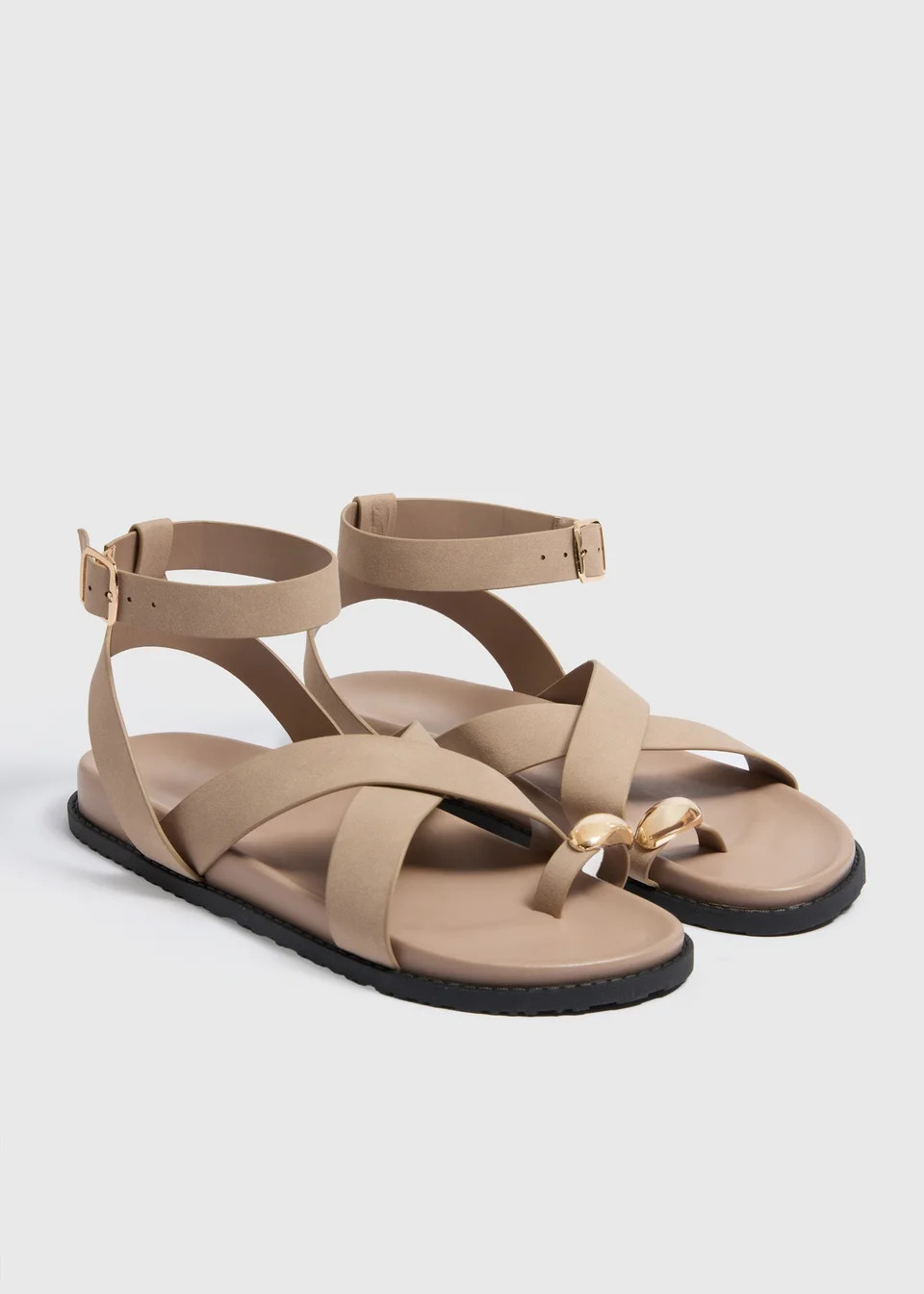 Taupe Toe Loop Sandals | Matalan (UK)