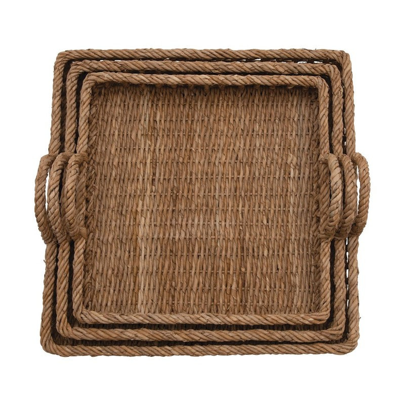 Woven Rattan Square Trays | Jansen Home