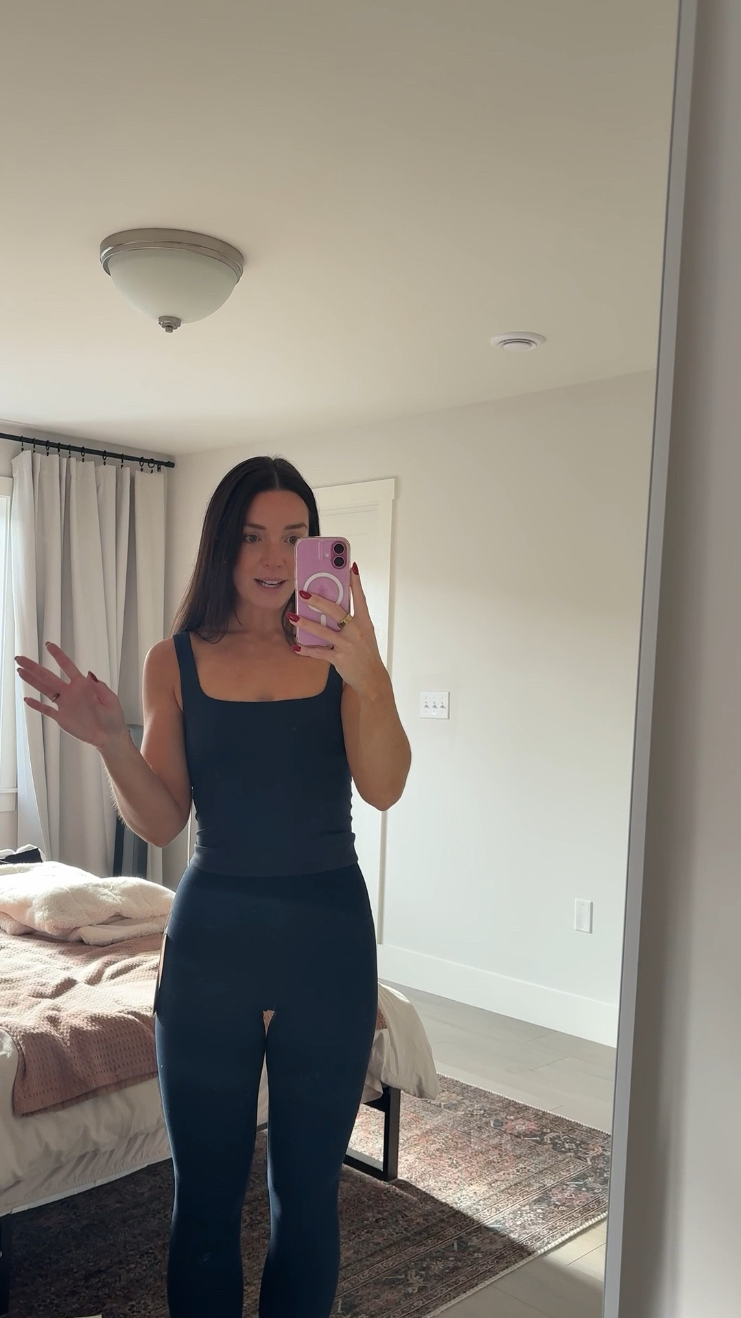 New Lulu tank that I’m obsessed w. Bought it in 2 colours of course!! Paired with the align no seam. I’m happy w these so far!! These are both true navy - the colours look slightly different because of the different materials… but shop my link & check the other colours!

#LTKfitness #LTKcanada #LTKsale