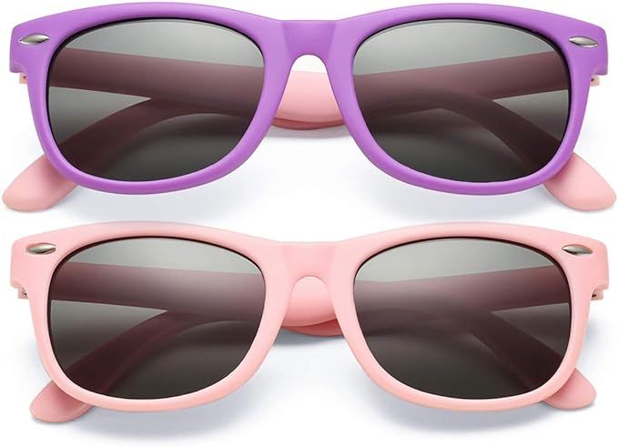 Kids Polarized Sunglasses TPEE Rubber Flexible Shades for Girls Boys Age 3-10 | Amazon (US)