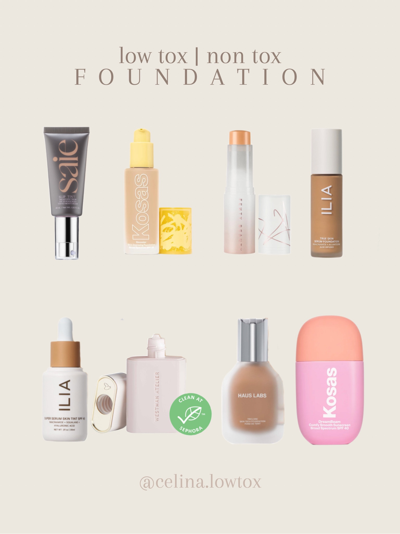 low toxic + non toxic foundations! 
#cleanbeauty #lowtoxic #nontoxic #foundation

#LTKbeauty