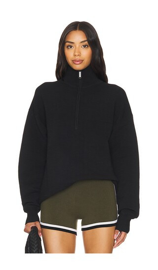 Zhen Rib Zip Through in Black | Revolve Clothing (Global)