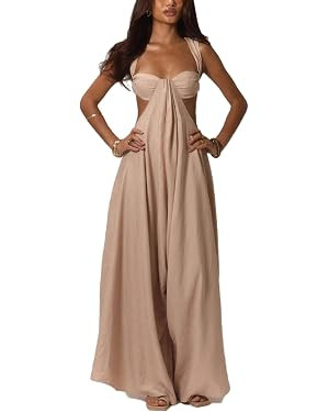 REASERAL Womens Casual Jumpsuit Halter Hollow Out Backless Top Wide Leg Pants Summer Vacation Jum... | Amazon (US)