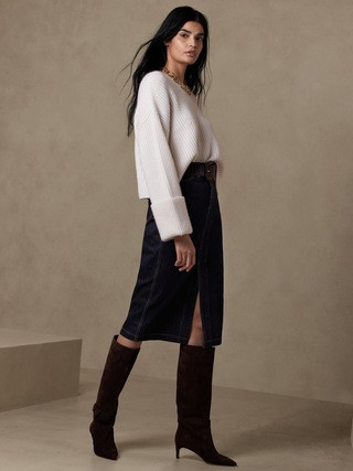 Denim Midi Skirt | Banana Republic (US)