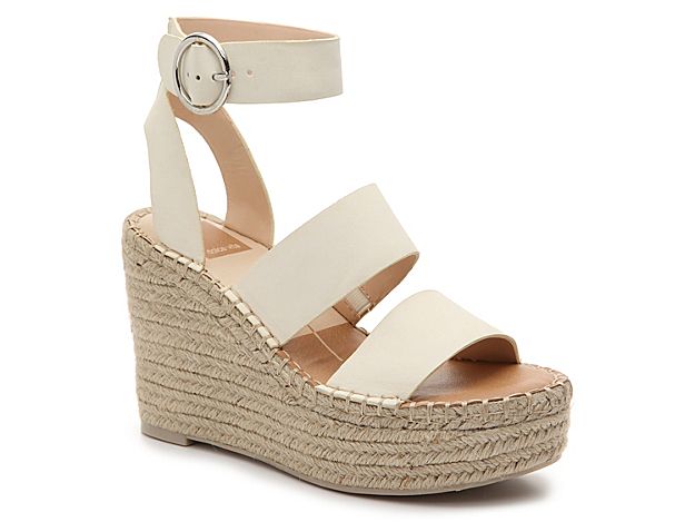 Dolce Vita Shae Wedge Sandal - Women's - White Faux Leather | DSW