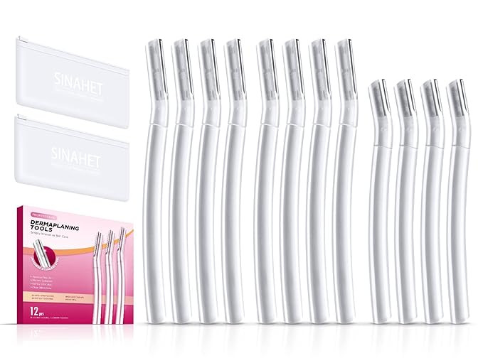 SINAHET Dermaplaning Tool (12 Count), Professional Face Razors for Women, Facial and Eyebrow Hair... | Amazon (US)