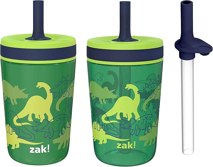 Zak Designs Dino Camo Kelso Tumbler 3pc Set, Leak-Proof Screw-On Lid with Straw, Bundle for Kids ... | Amazon (US)