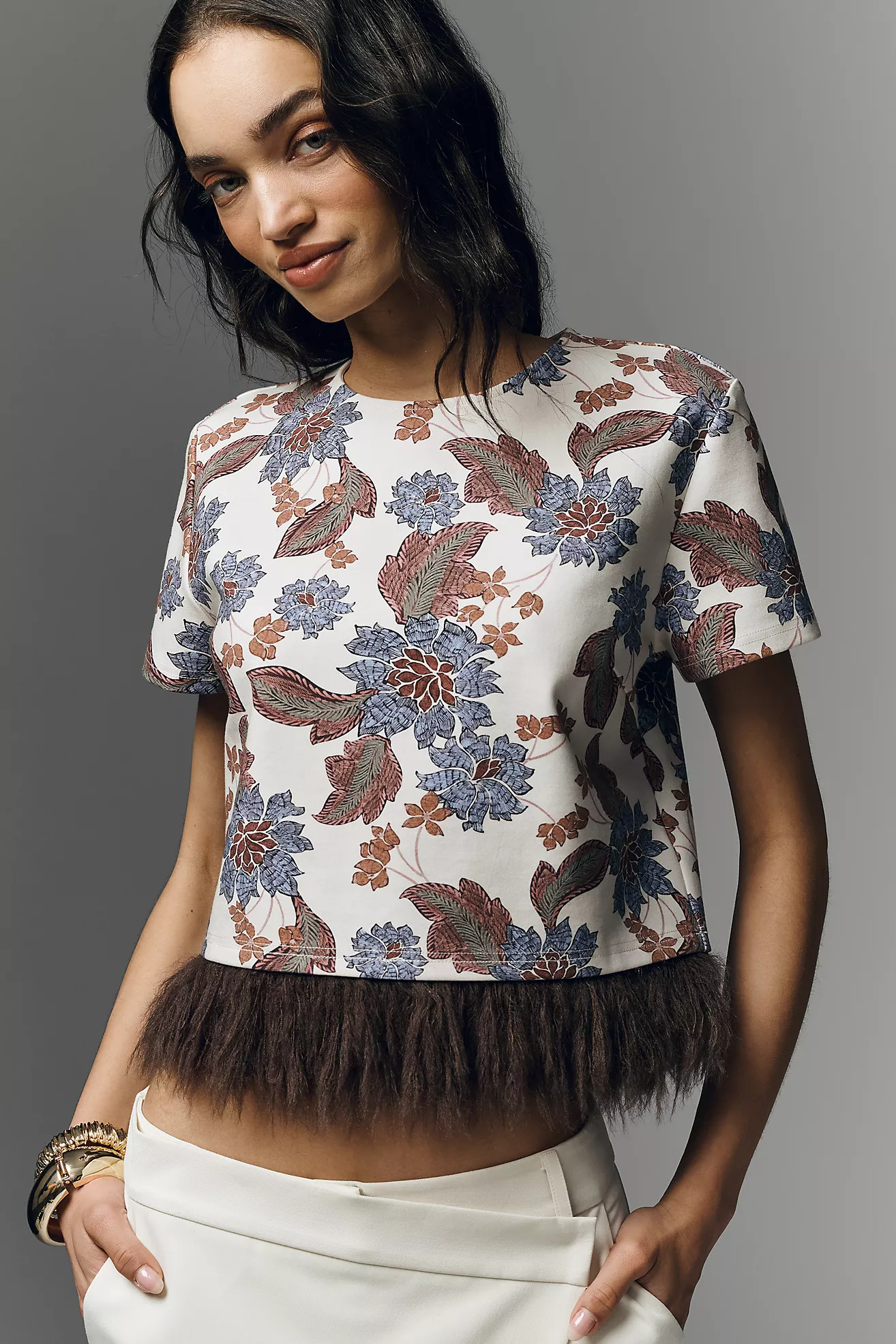 Dolan Left Coast Printed Faux Fur Top | Anthropologie (US)