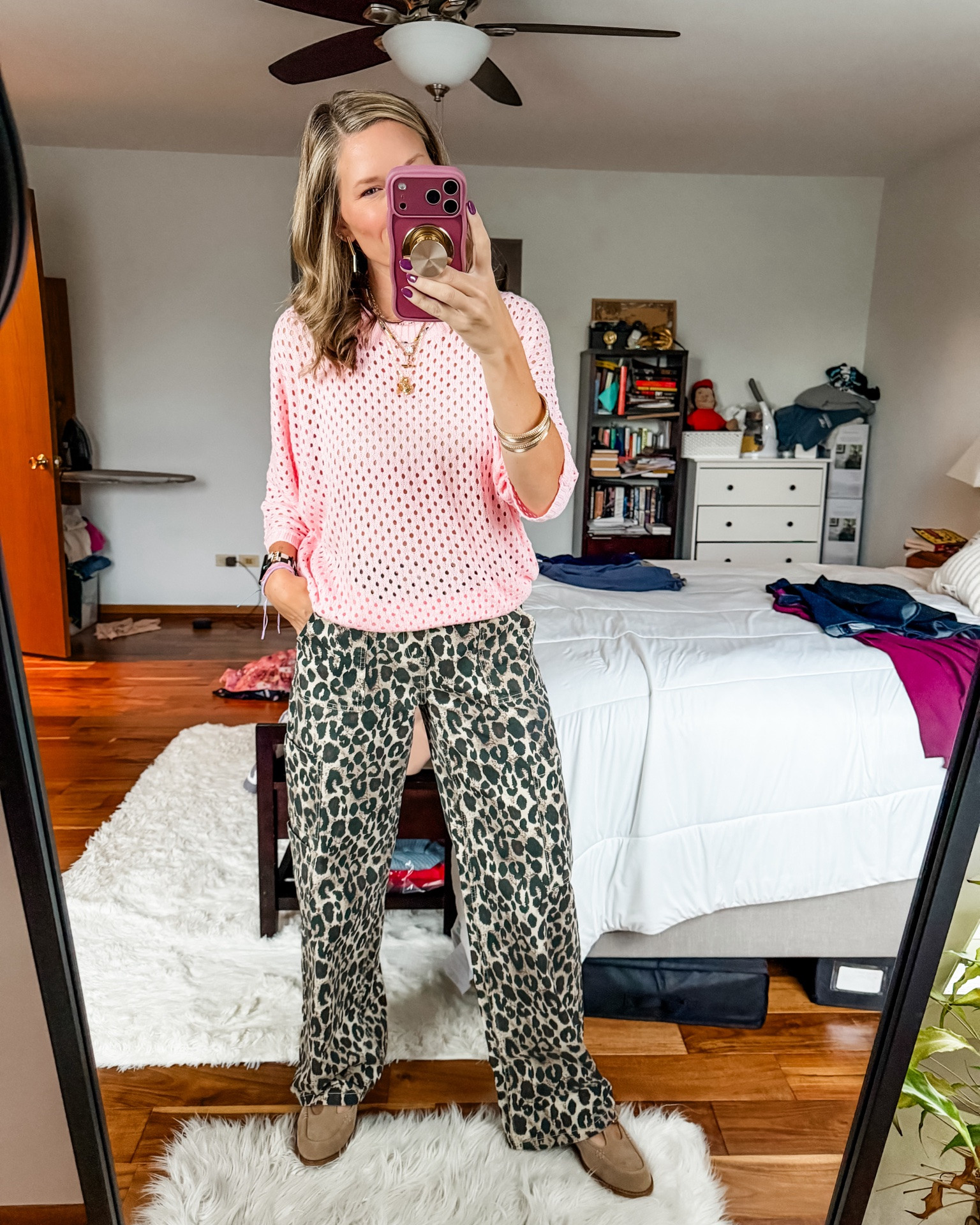 Totally new outfit for me and super affordable! I wore these same pants in a camo print last week but love this leopard print too! For under $20, might as well get more than one pair 🤣🤣

#LTKootd #LTKOver40 #LTKWorkwear