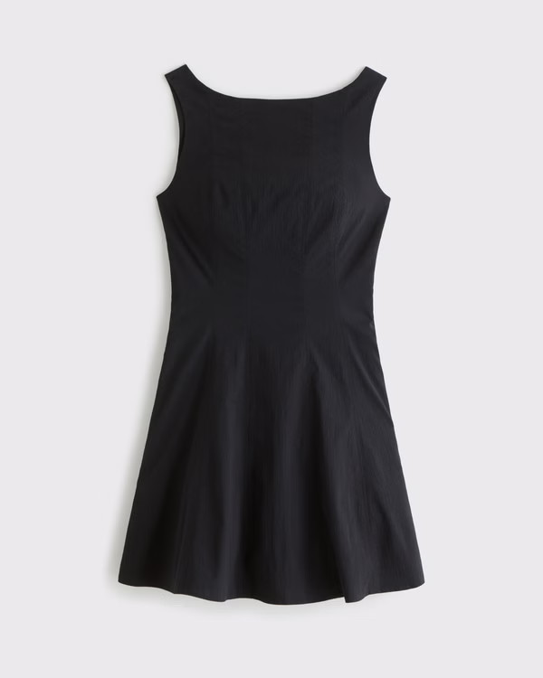 The A&F Mila High-Neck Open-Back Mini Dress | Abercrombie & Fitch (US)