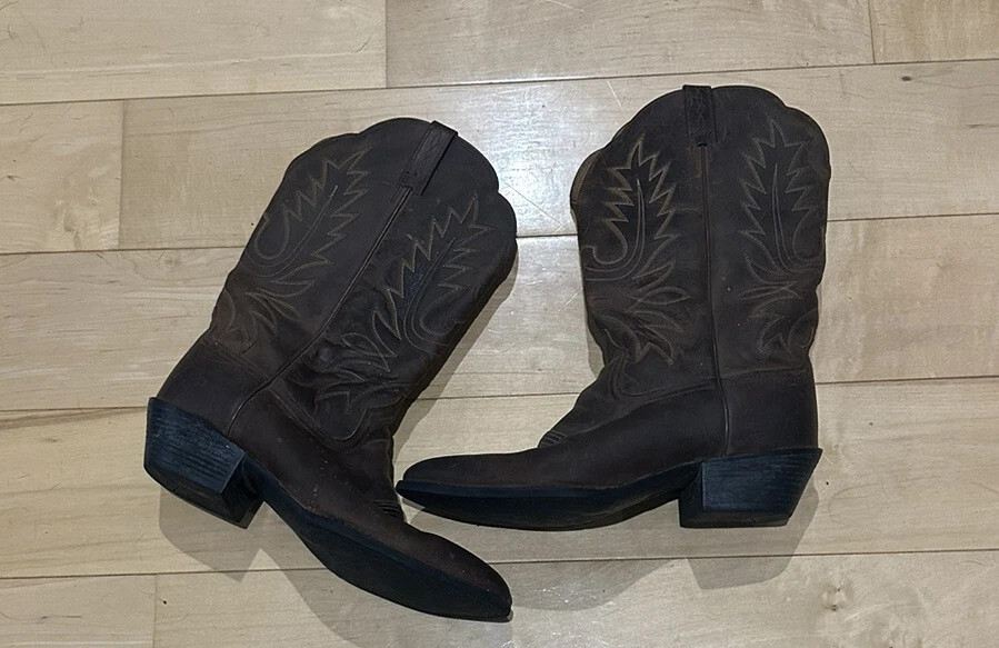 ARIAT Women's Heritage Western R Toe Distressed Brown Leather Boot Size 10 B | eBay US