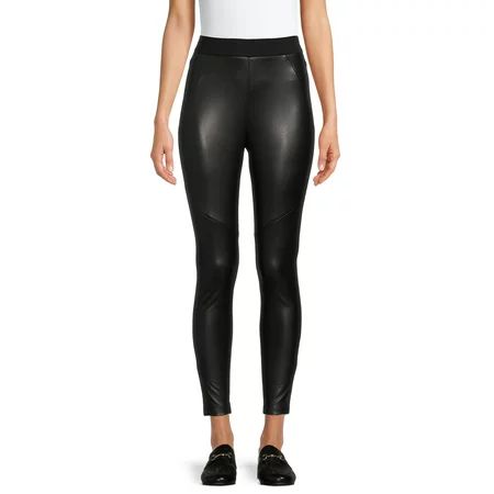 Time and Tru Women s Mixed Media Leggings | Walmart (US)