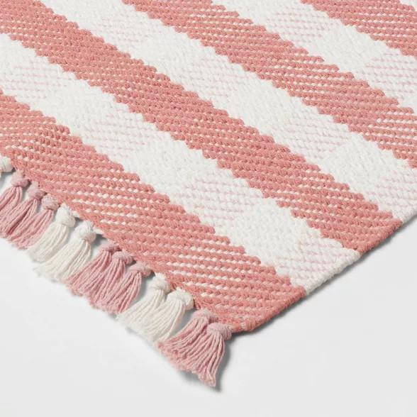 20" x 34" Gingham Plaid Accent Rug with Fringe - Threshold™ | Target