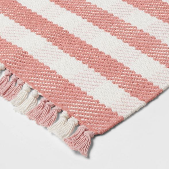 20" x 34" Gingham Plaid Accent Rug with Fringe - Threshold™ | Target