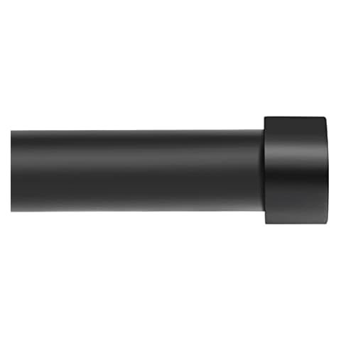Ivilon Drapery Window Curtain Rod - End Cap Style Design 1 Inch Pole. 48 to 86 Inch Color Black | Amazon (US)