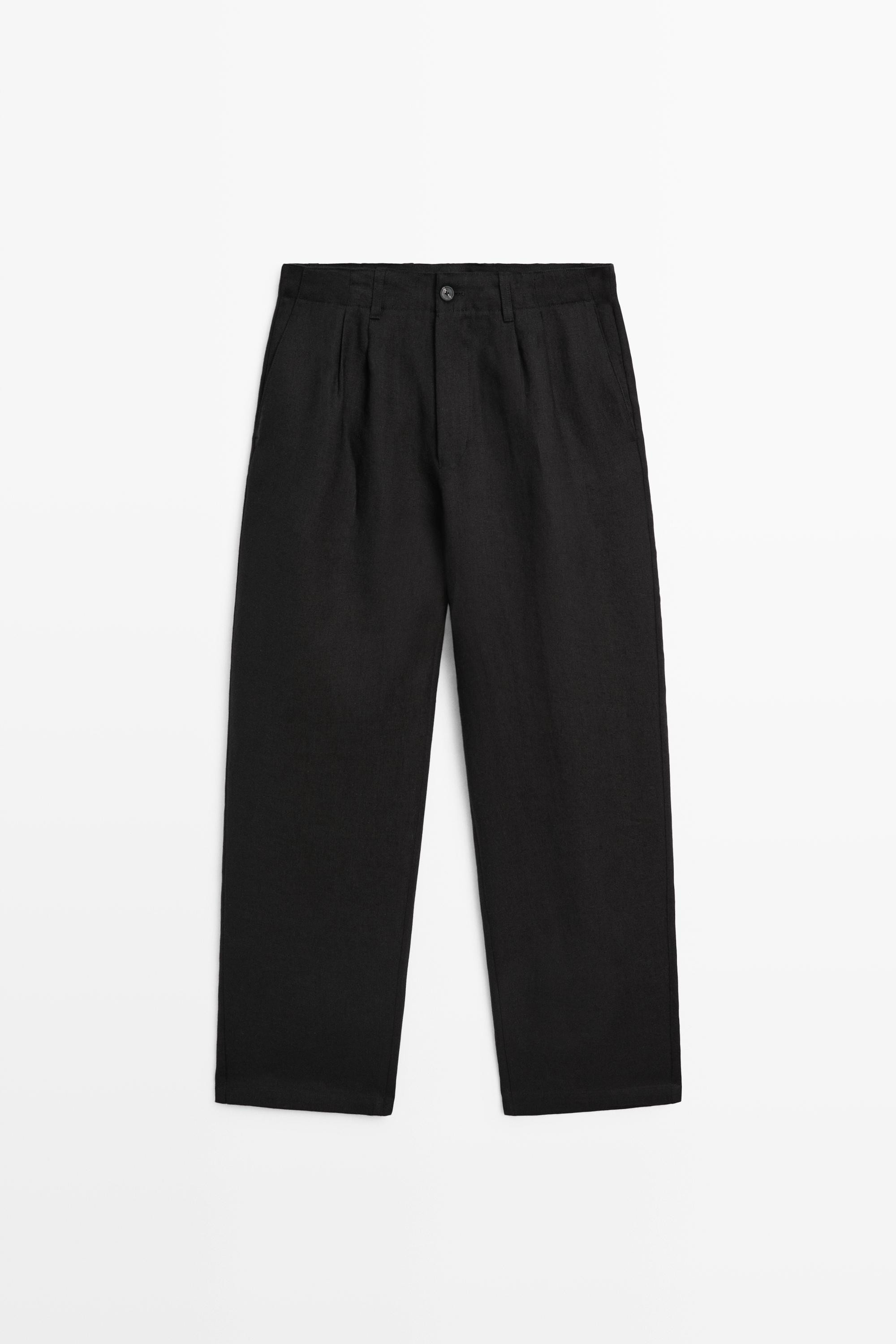 Pantalon \u00e0 pinces 100 % lin | Massimo Dutti FR