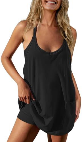 TARSE Athletic Dress for Women Casual Sleeveless Spaghetti Strap Sundress Workout Short Tennis Dr... | Amazon (US)