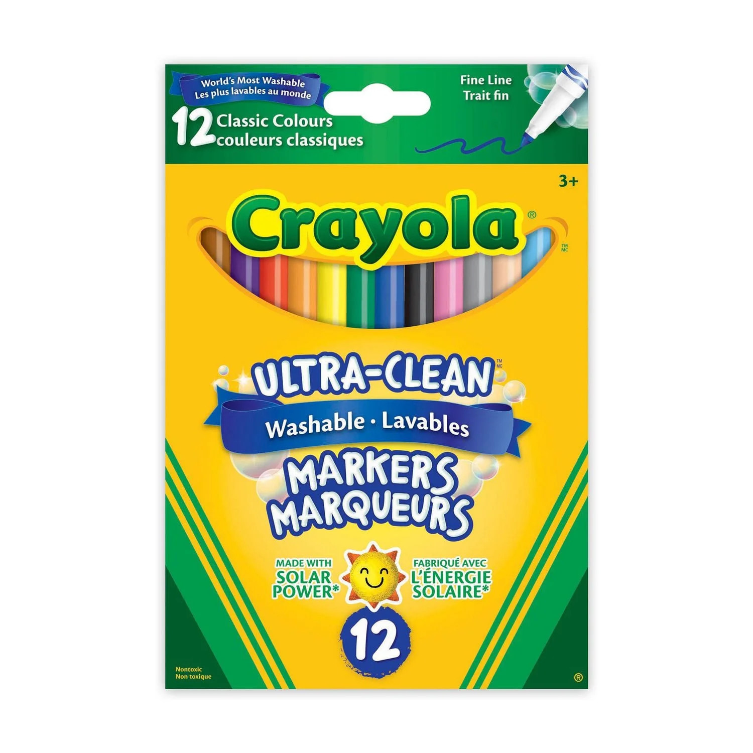 Crayola Ultra-Clean Washable Fine Line Markers, Classic Colours, 12 Count, 12 Markers | Walmart (CA)