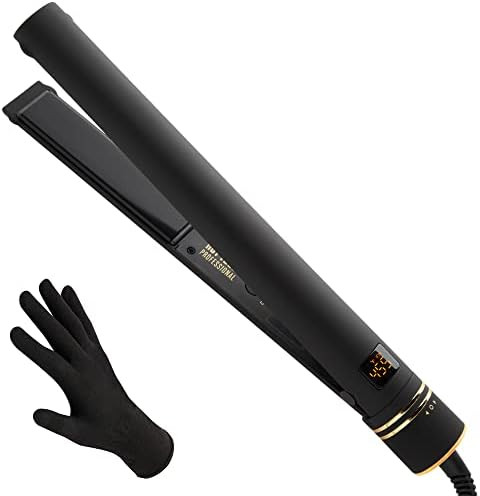 HOT TOOLS Professional Black Gold Micro-Shine Flat Iron, 1 Inch | Amazon (US)