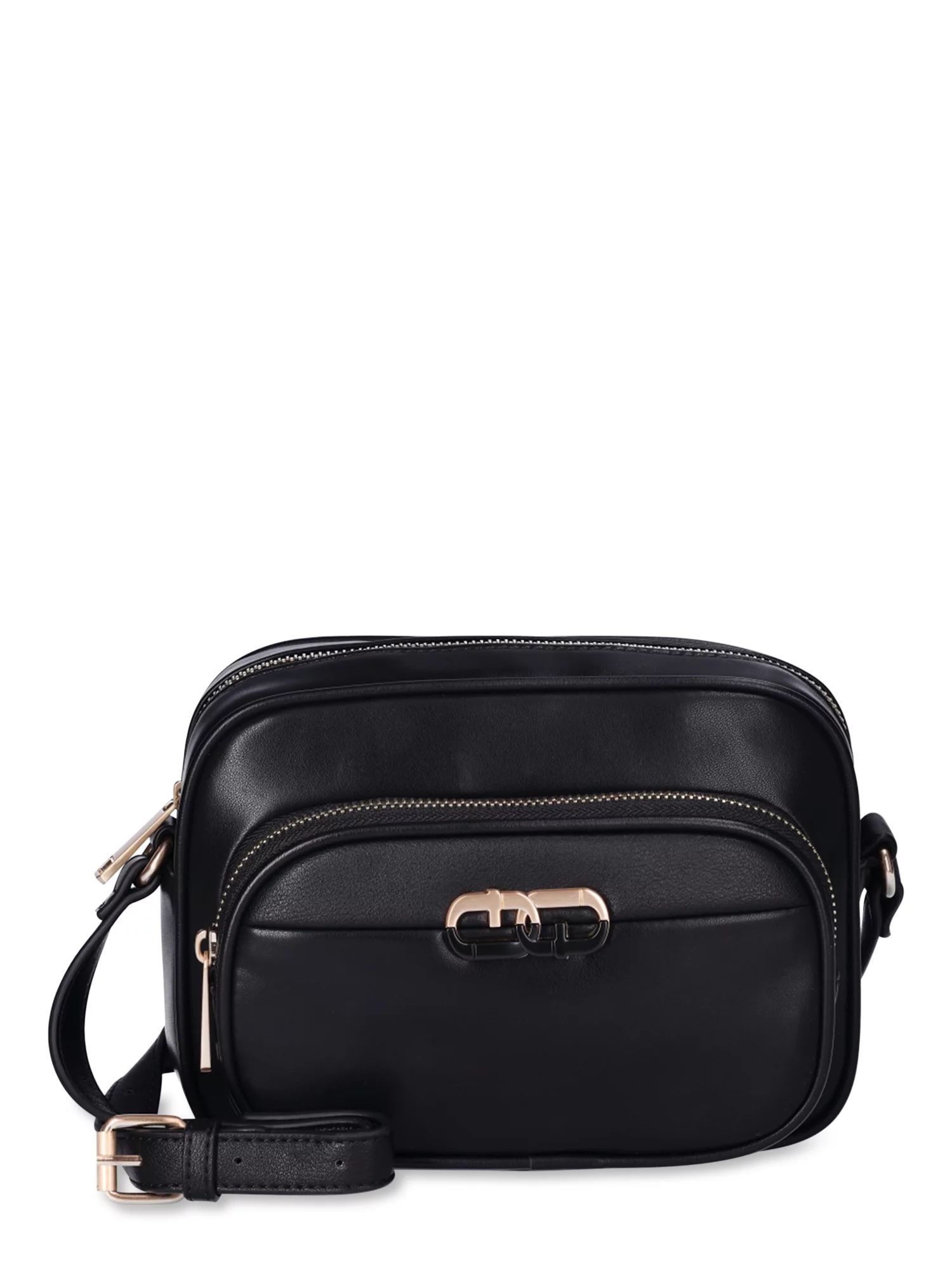 Time and Tru Women's Dorian Camera Crossbody Handbag, Black | Walmart (US)